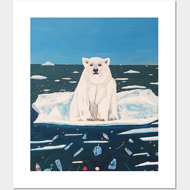 Polar Bear Drifting Wall Art by JulieWestmore